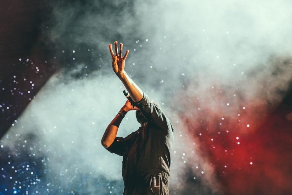 DJ performing electronic music production
